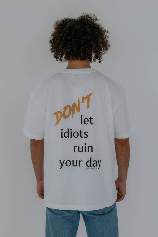 T-shirt fu<koff Idiots Colection White